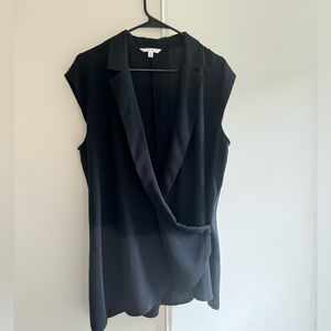 Black Wrap Style Dress Shirt